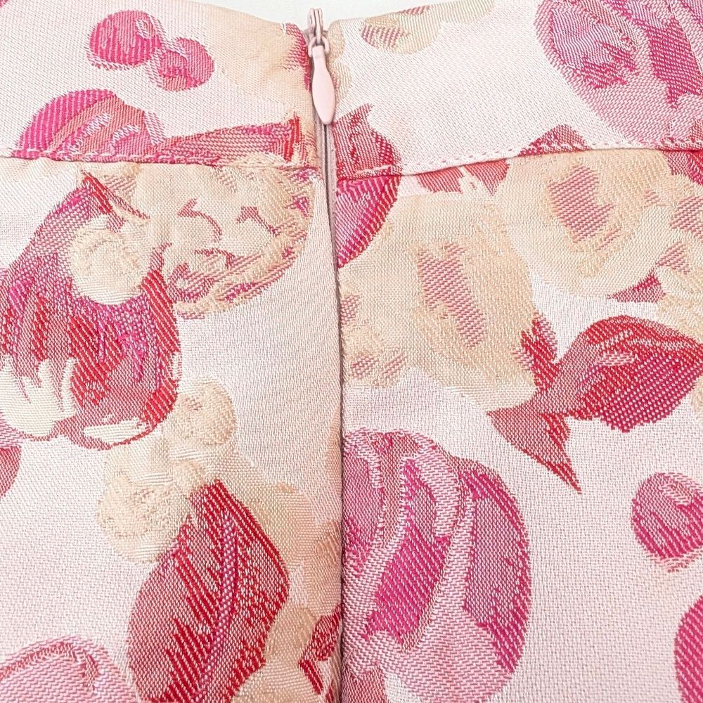 THML Rose brocade metalic shine pink skirt size Small - Picture 5 of 6